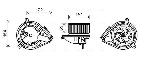 AVA QUALITY COOLING Вентилятор салона MS8616